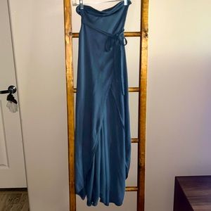 Reformation blue wrap skirt